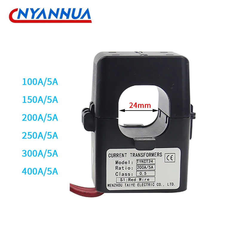 Sensor Atual 100a 200a 300a 400a do Transformador Kct24 do Núcleo Rachado