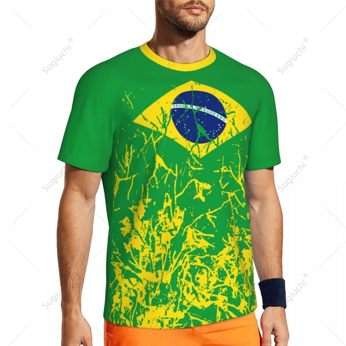 exclusive design brazil flag grain 3d printed men for running bike soccer tennis fitness sports tshirt mesh fans short t shirt Exclusive design Brazil Flag Grain 3D Printed Men For Running Bike Soccer Tennis Fitness Sports tshirt Mesh Fans Short T-shirt 4