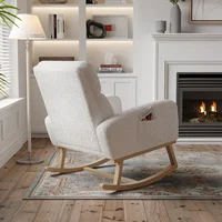 Кресло-качалка Anajqaqia с карманами, белое, берберский флис — изображение 3