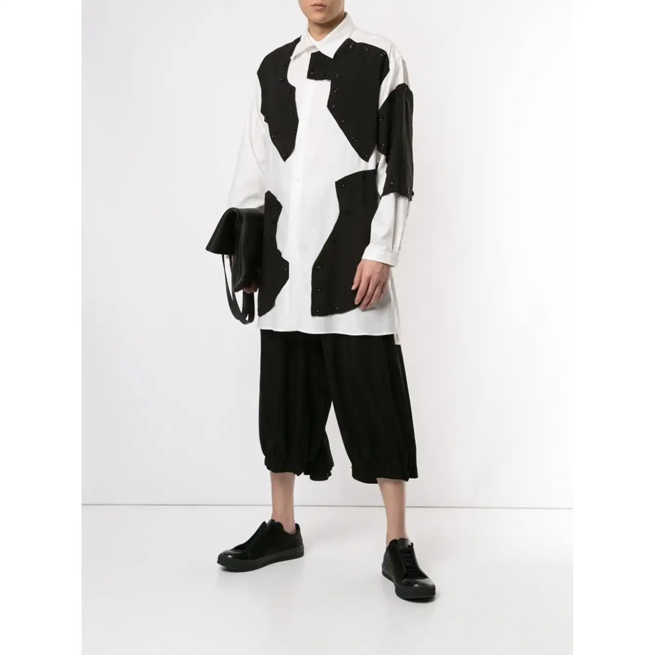 

_ 2024 Новая мужская женская одежда, Парикмахерская, подчеркивающая индивидуальность, съемная строчка, длинная рубашка, костюмы