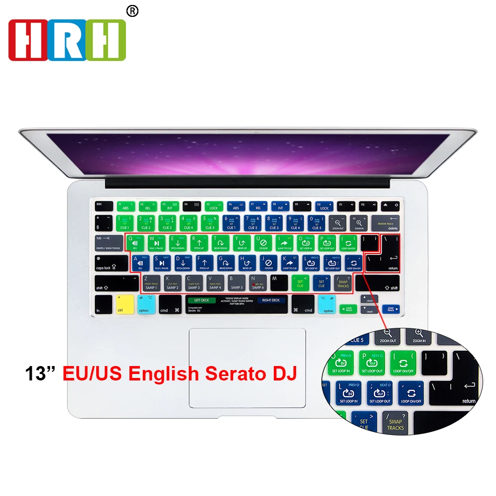 HRHSeratoDJFunctionalShortcutHotkeySiliconeKeyboardCoverSkin