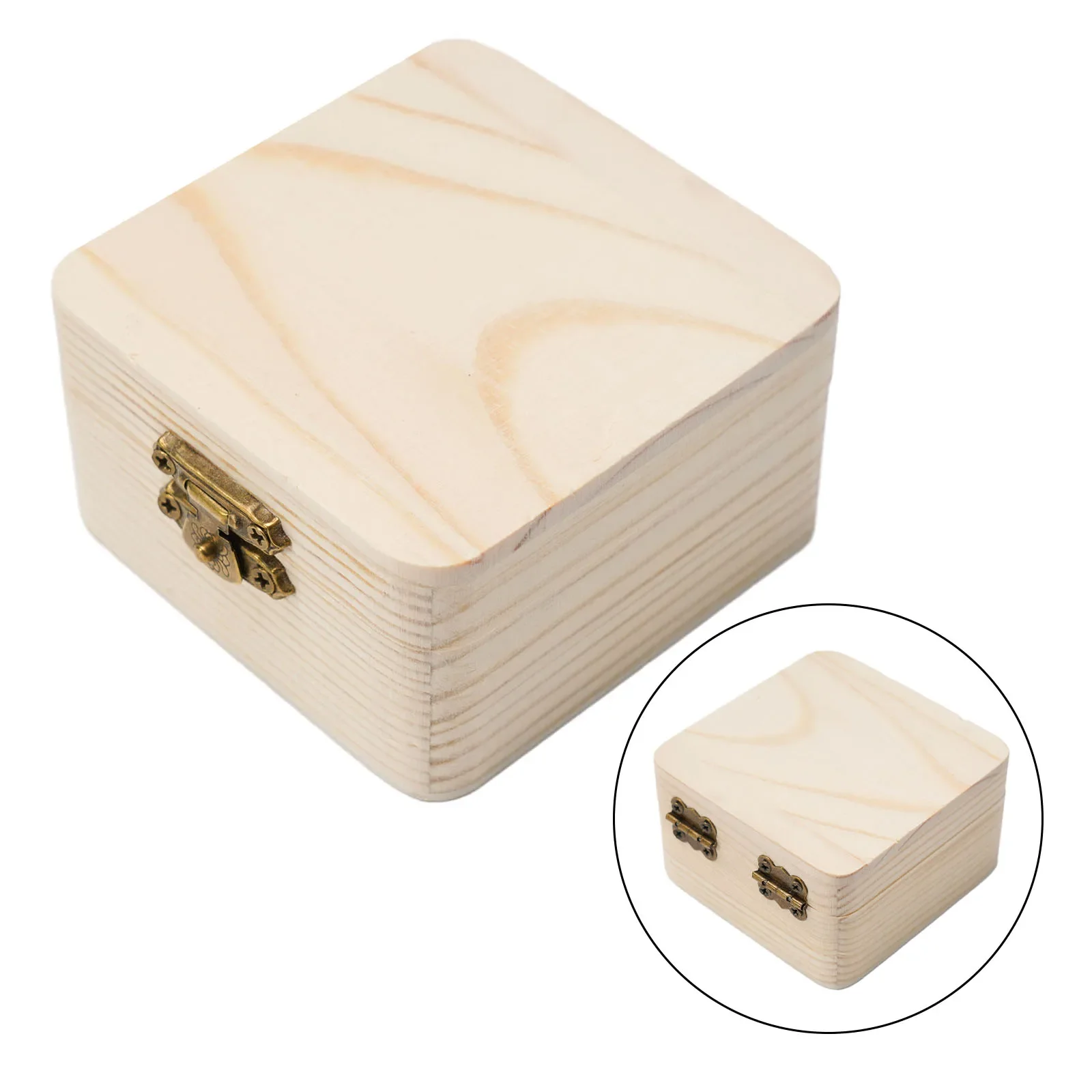 1pc Storage Box Hand-bonded Hand-made Pinus Sylvestris Wood Organizer Packing Plain Box Wood Brand New Craft Box 2