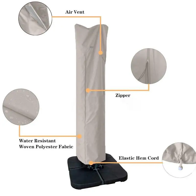Umbrella Cover Patio Waterproof With Zipper For 7-13ft Outdoor Cantilever Offset Umbrellas umbrella cover