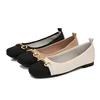 Fashionable Leather Square Head Flat Bottom Women's Shoes 2022 Autumn Color Matching Soft Bottom Large Casual Women's Shoes 5