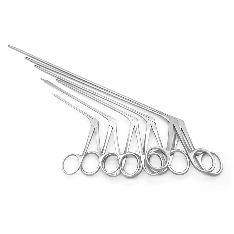 Earwax Clamp Gun Forceps Facial Skin Stripper Micro Nucleus Pulposus Forceps Bone Rongeur Forceps Long Middle Ear Forceps