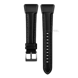 Elegant Leather Strap Bracelet for Smartwatches - Premium Watch Band Accessories (Black)