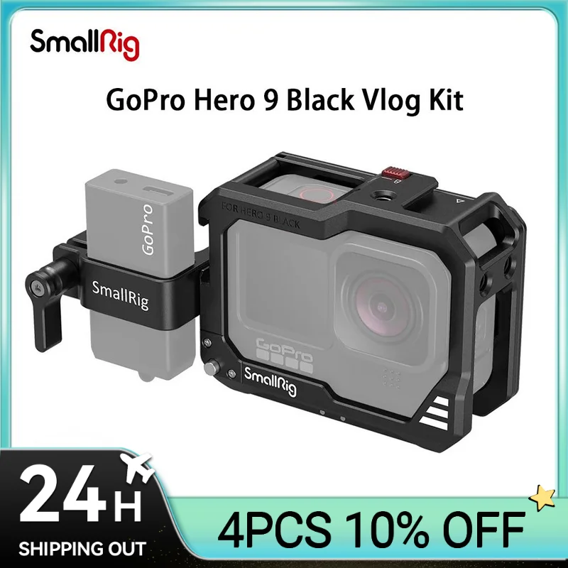 

SmallRig Black Vlog Kit for GoPro Hero 9/ for GoPro Hero 10 Compatible With Microphone Adapters Camera Accessories 3088/3084