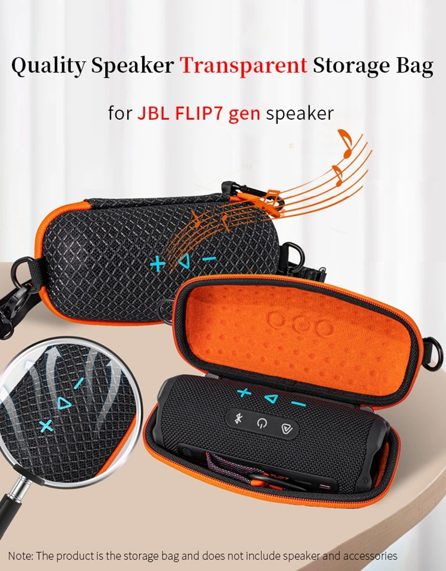 Portable Bag for JBL FLIP7 Speaker Sound Permeable Bags Flip 7 Outdoors Travel Carrying Transparent Case