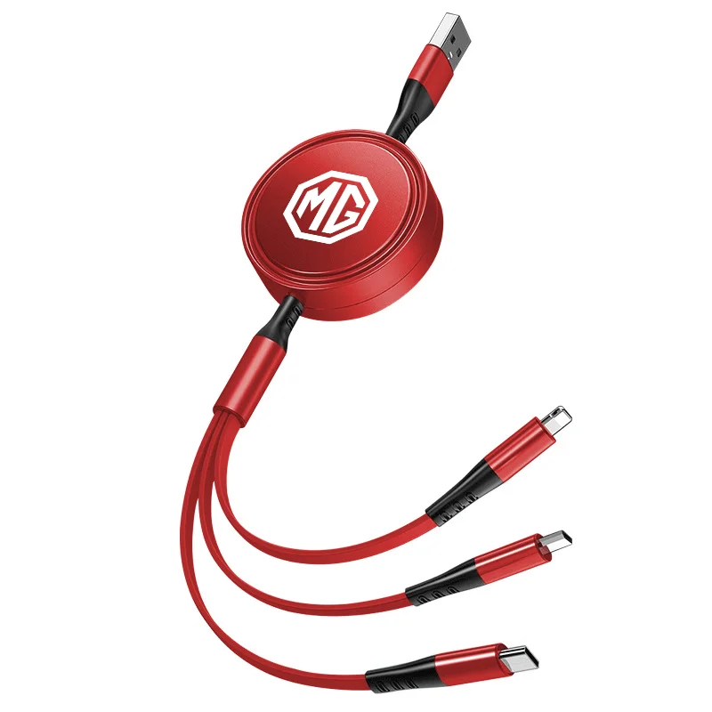 Universal 3-in-1 Fast Charging Car Cable - Lightning, Type C, Micro USB
