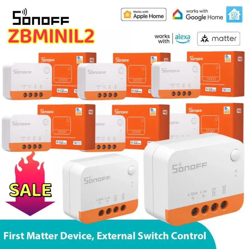 1~10PC SONOFF ZBMINI-L2 No Neutral Wire Required Extreme Zigbee Smart Switch Via Alexa Home Assistant Zigbee2MQTT Smartthings H zigbee smart switch