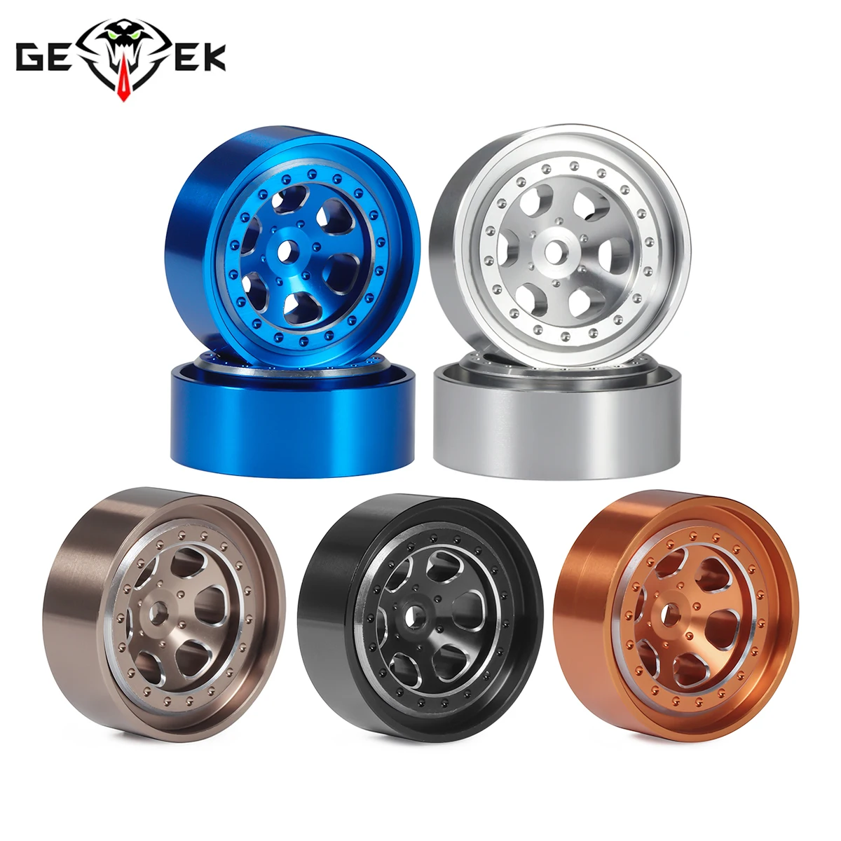 4Pcs Aluminum CNC Beadlock Wheel Rims Fits TRX4M Stock Tires for 1/18 ...