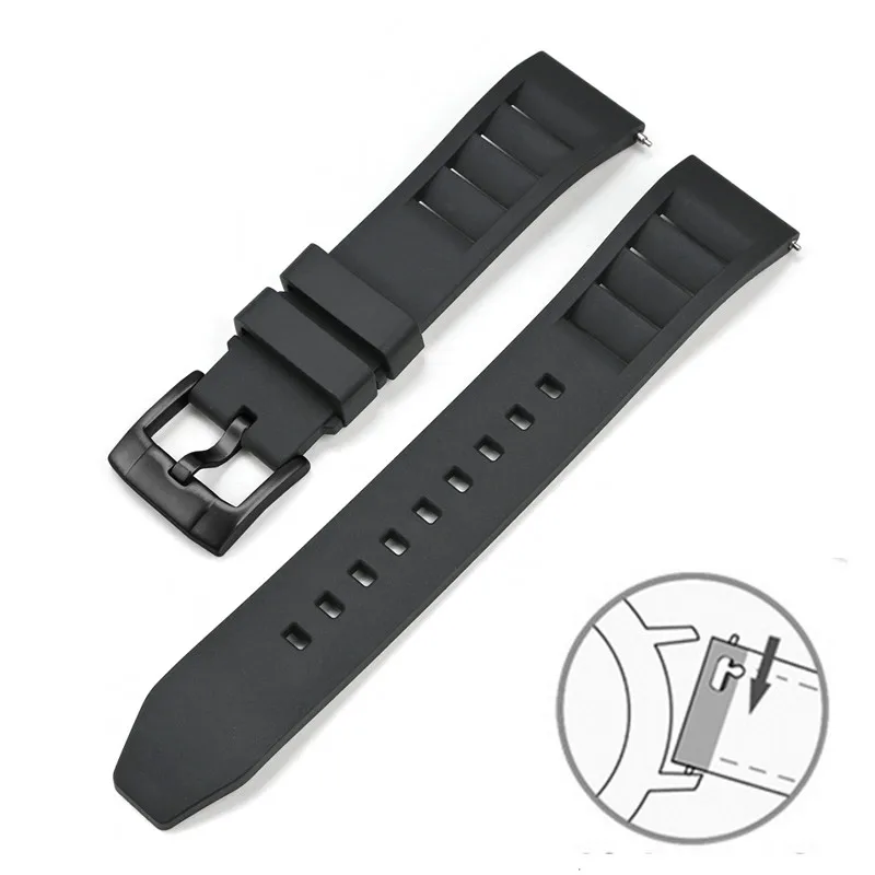 Premium FKM Fluoro Rubber Quick Release Waterproof Watch Strap with Stainless Steel Buckle