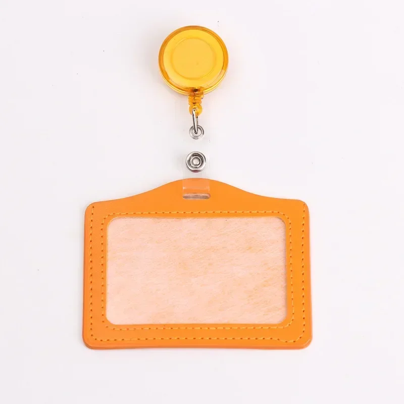 PU Card Holder Retractable Badge Reels IC/ID Card Holder Work Cards Transportation Case Nurse Doctor Business Supplies retractable badge reel badge holder retractable id tag retractable id lanyard
