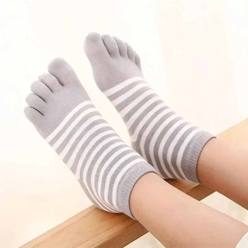 Autumn Children Kids Five-finger Socks Multicolor Striped Cotton for Boys Girls Casual Sports Breathable Five-toe Clothes Stuff