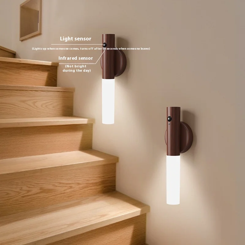 3 Colors Motion Sensor Night Light Dimmable USB Rechargeable Portable Stairway Light Wall Lamp for Bedroom Stair Hallway Kitchen motion sensor light led light led wall lamp wall light
