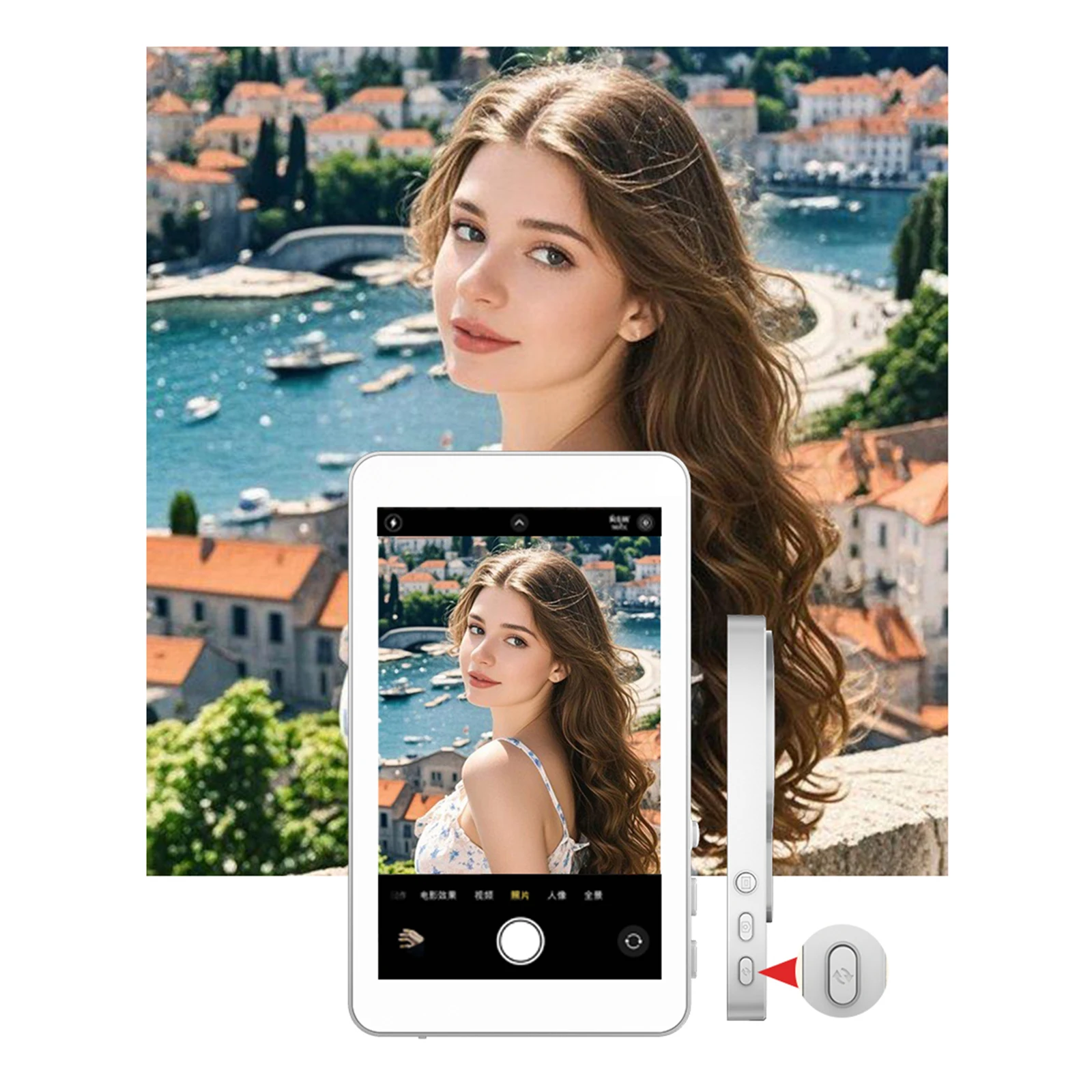 Magnetic Wireless Selfie Monitor Screen Phone Vlog Selfie Screen Rear Camera Monitor Screen for Selfie Vlog Live Stream