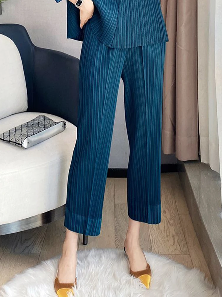 Folded Spring/Summer Nine Split Grandma Pants Loose Large Carrot Harlan Pants Women's Autumn