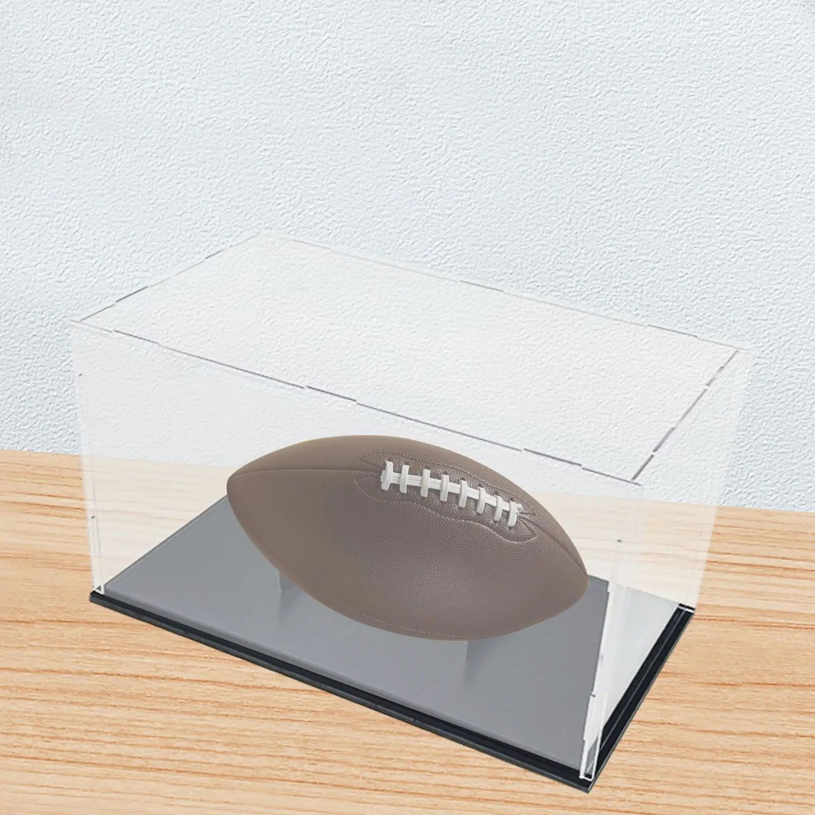 Football Display Case Dustproof Oval Ball Holder Acrylic Display Case for Souvenir Art Craft Collectibles Figures Volleyball