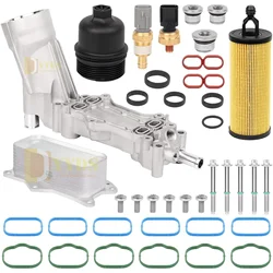Aluminum Engine Oil Cooler for 2011-2016 Chrysler 200 300 Dodge Charger, Grand Cherokee, ProMaster 3.6L V6 5184304AE 68105583AF