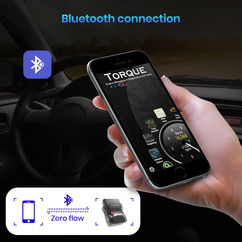 Auto Scanner mini ELM327 Bluetooth OBD2 Adapter Car Diagnostic Tool Scan Tool for Junsun DVD