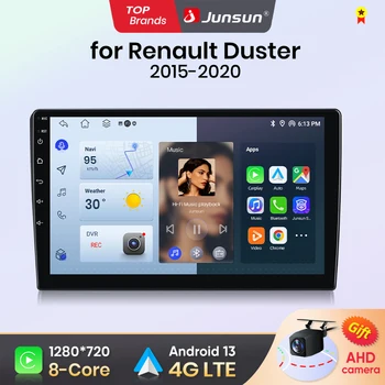 Junsun Android 13 inalámbrico CarPlay Android Auto Radio para Renault Dacia Duster 2015-2020 RDS 4G WiFi GPS 2din BT accesorios de coche 1