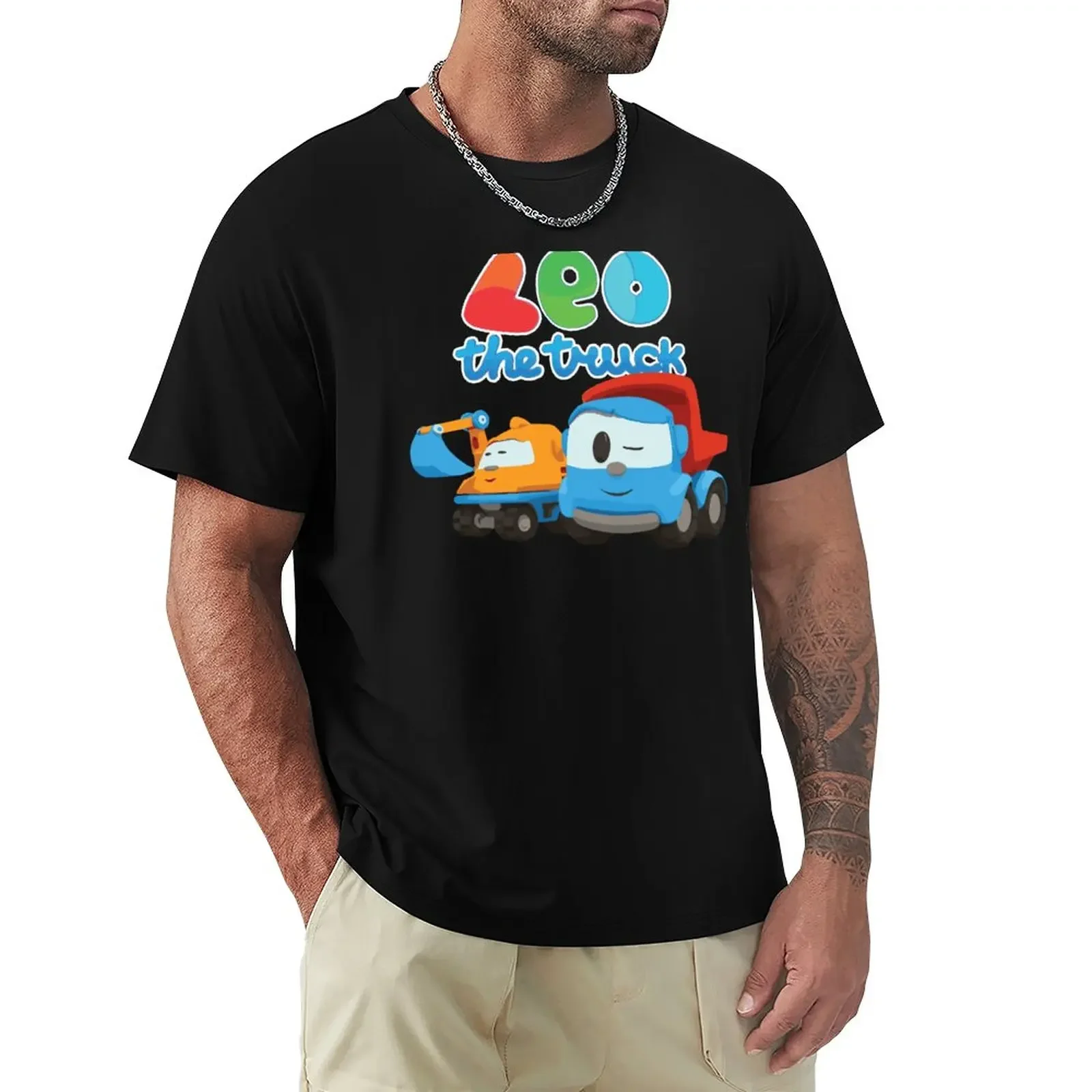 Leo The Truck And Friend Scoop The Excavator T-Shirt Sweat Plus Size Magliette Oversize Per Uomo