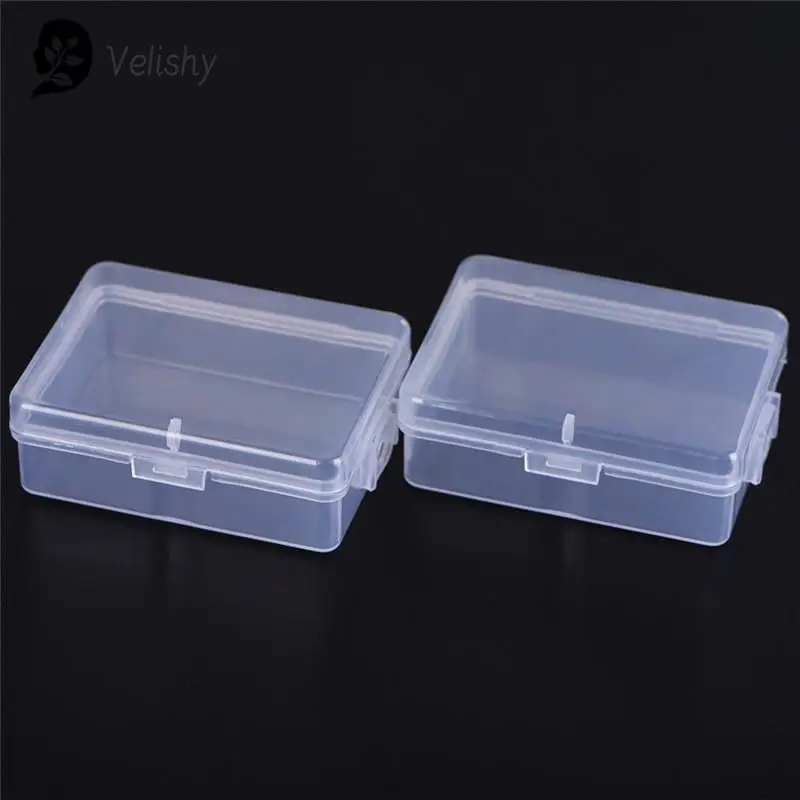 

2Pcs/pack Clear Plastic Jewelry Storage Box 5*6.8cm Collection Container Case With Lid Transparent Storage Box