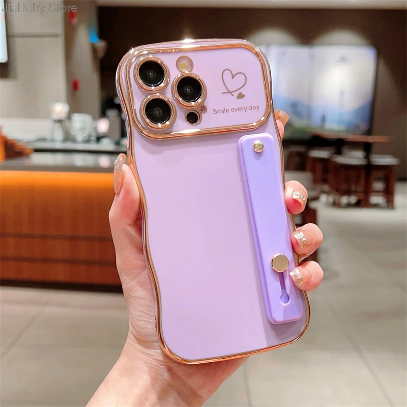 Glitter Camera Protection Luxury Jellewed Heart Holder Liquid Soft Phone Case For iPhone 11 12 13 14 15 16 Plus Pro Max Cover_voghion.com
