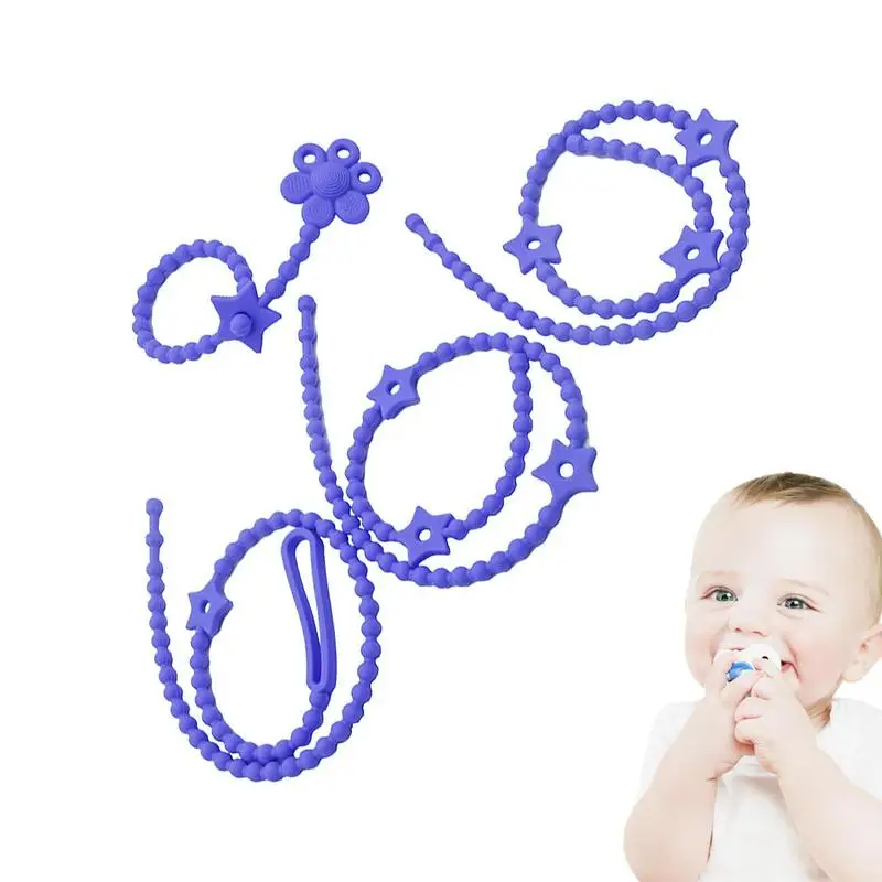 

Silicone Pacifier Chain Leash Silicone Pacifier Chains Straps Adjustable Stretchable Sippy Cup Straps For High Chair Car Seat
