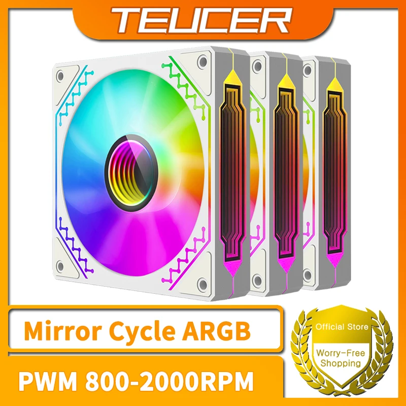 TEUCER Prism12025 컴퓨터 케이스 팬 120mm 5V 3핀 ARGB 싸이클..