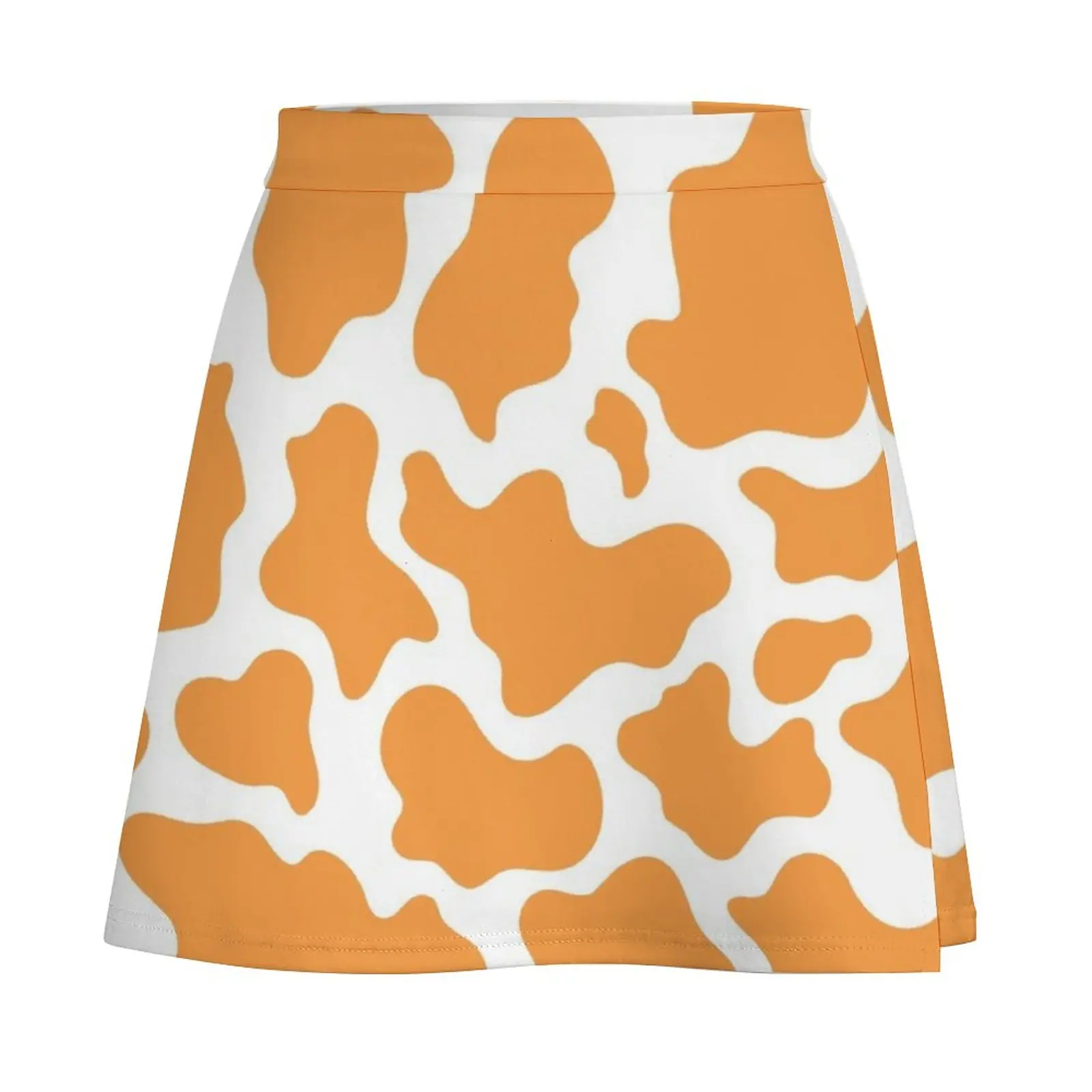 Orange Cow Print Mini Skirt chic and elegant woman skirt Womens dresses