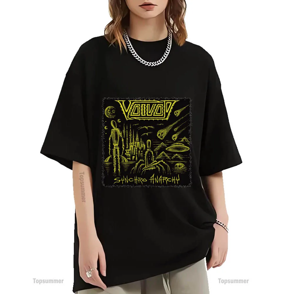 

Synchro Anarchy Album T Shirt Voivod Tour T-Shirt Teens Fashion Streetwear Cotton Tee Shirt Boys Girls Black Tees