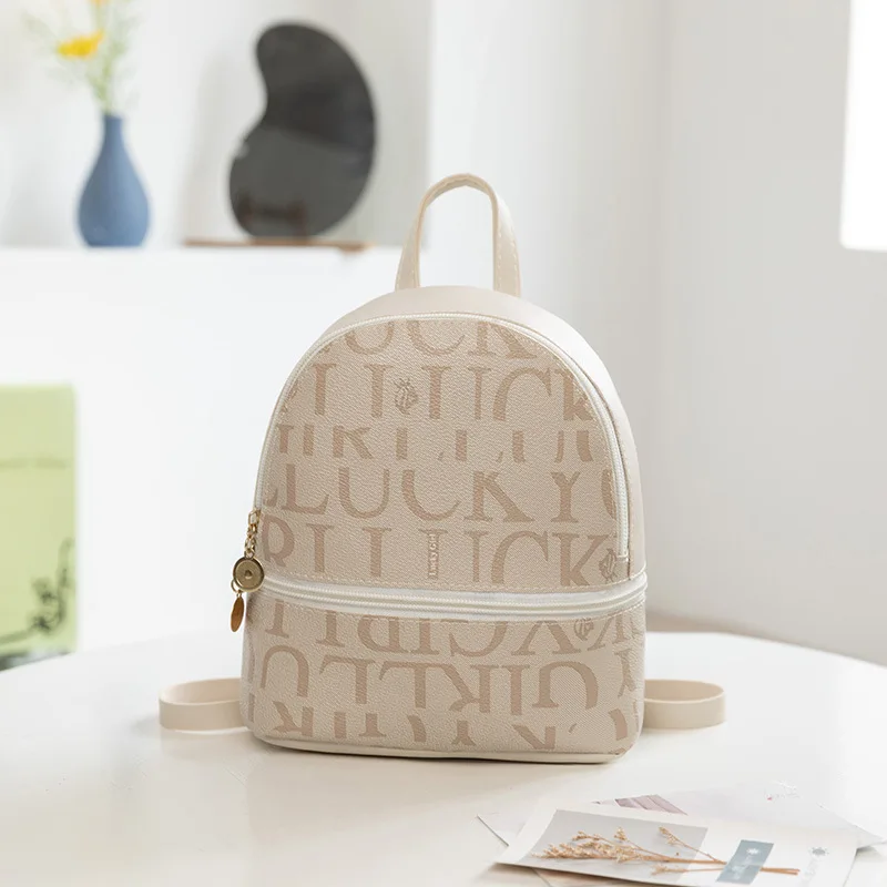 New Arrival Women Letter Printed Backpack Minimalist Design Daily Shoulder Bag