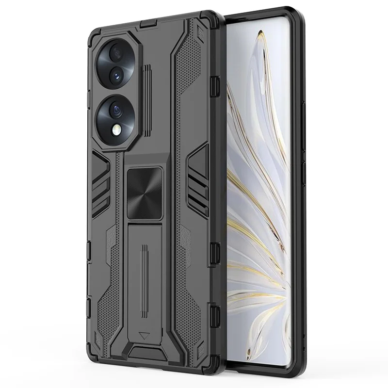 Enhanced Armor Shockproof Case with Magnetic Stand Holder - Hard PC Back Cover