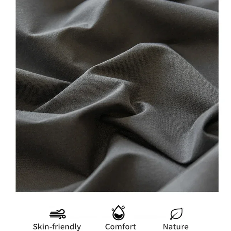 Waterproof Fitted Bed Sheet Bedding Cover Mattress Cover Protector Solid Color With Elastic Band Antislip For Bedroom Guest Room 4