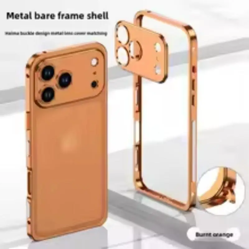 Sleek Metal Aluminum Alloy Phone Case with Semi-Transparent Protective Cover