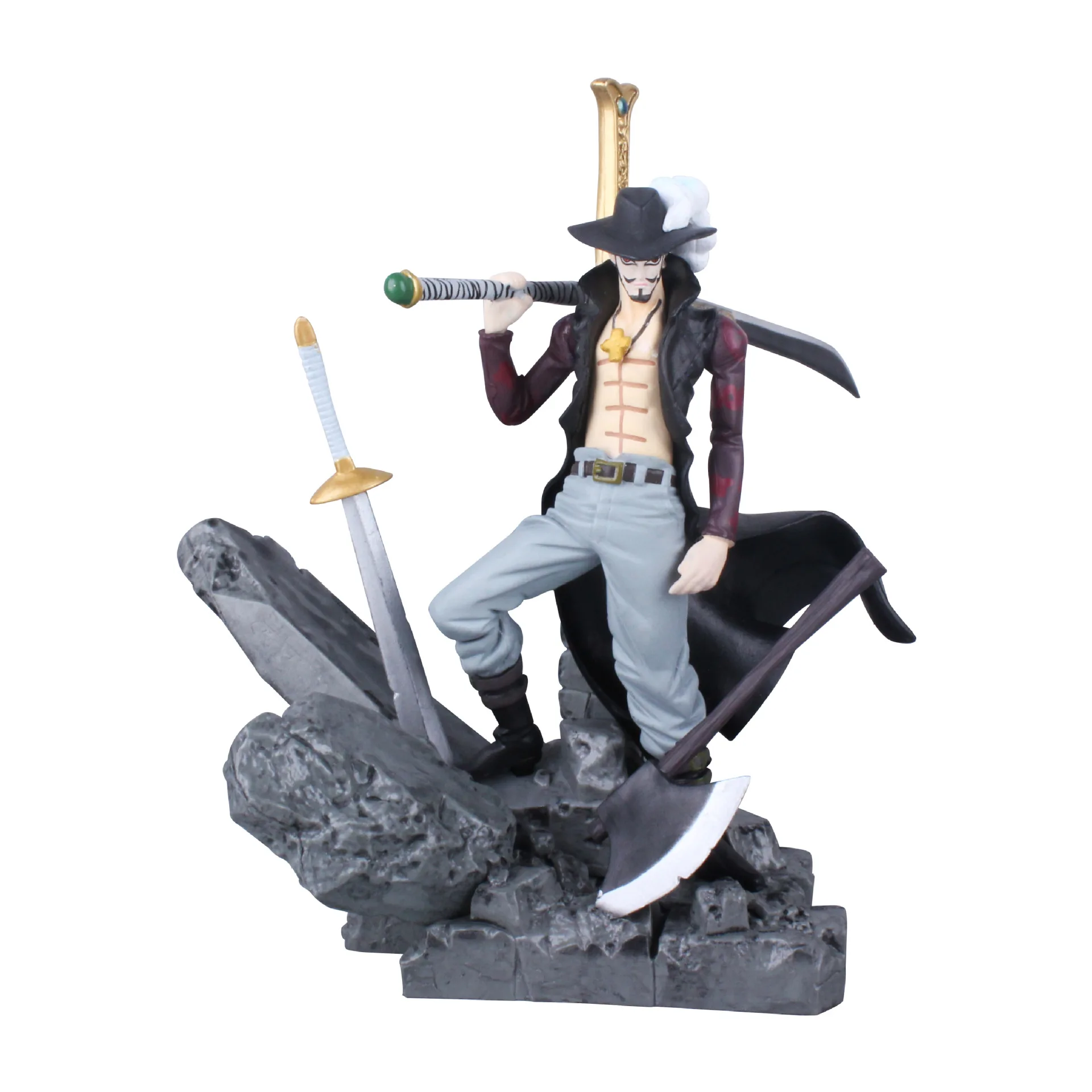 16cm One Piece Dracule Mihawk Figurine Combat ver. PVC Action Figure