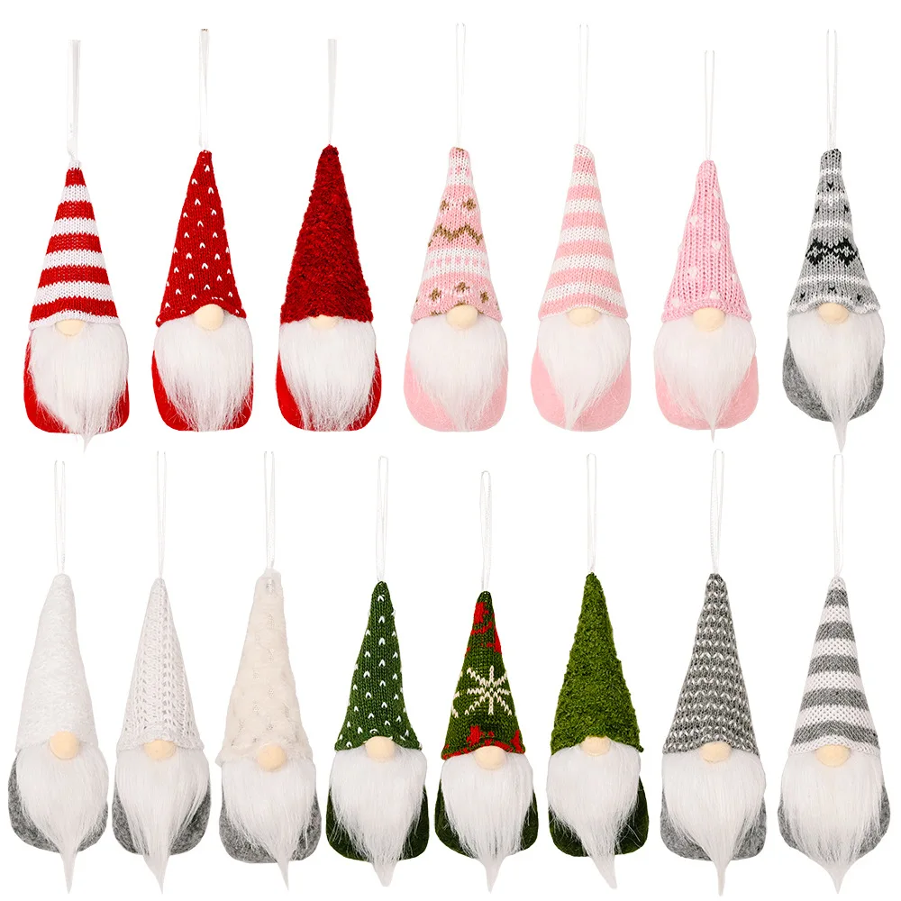 Christmas Decorations 3Pcs/lot Gnome Elf Doll Pendant for Home Xmas Tree Ornament