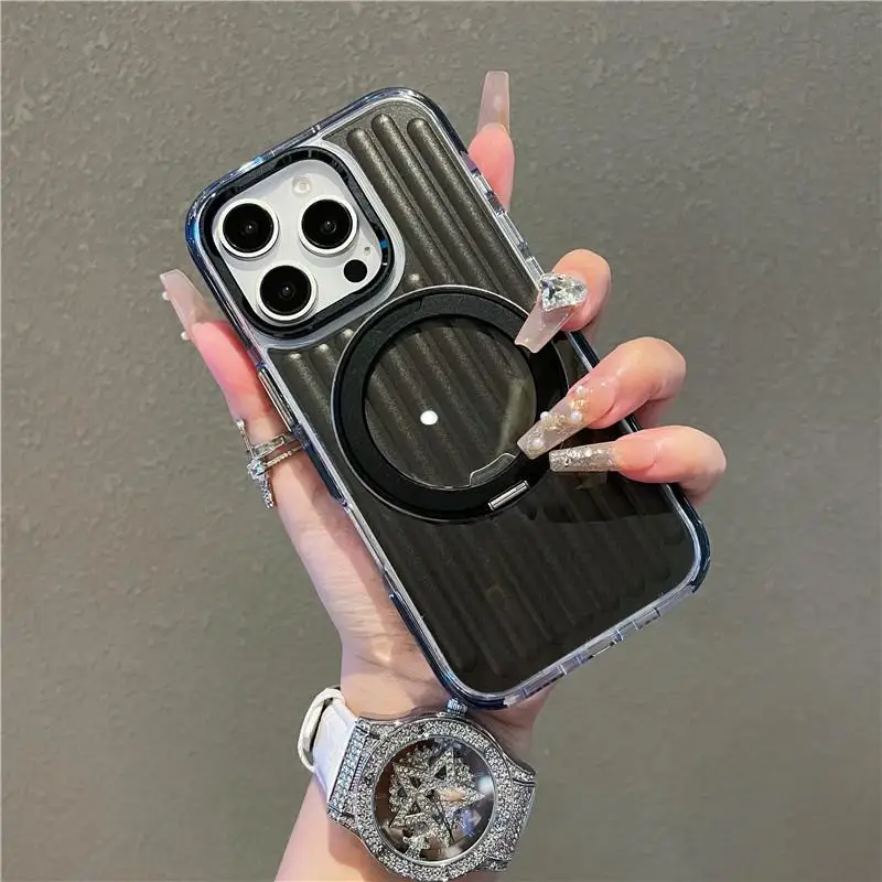 Magnetic Luggage Phone Case With Ring Kickstand For Iphone Pro Max_voghion.com