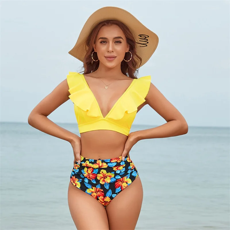 Products in Stock New High Waist Bikini Sexy Flying Swimsuit Independent Station Hot Salebikini