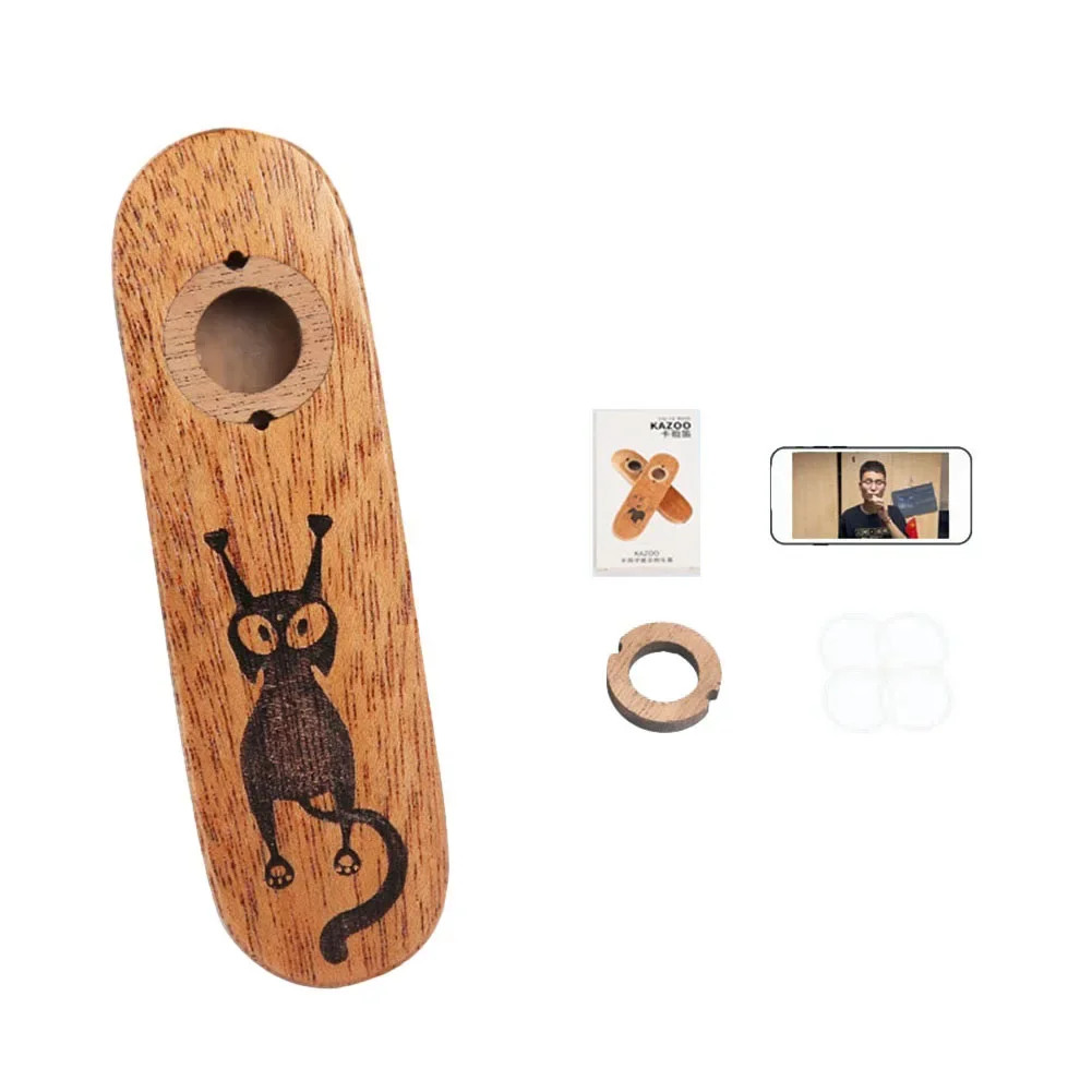 Wooden Mouth Harmonica Kazoo Mouth Flute Beginner Musical Instrument Party Gifts Guitar Ukulele Accompaniment For Fun