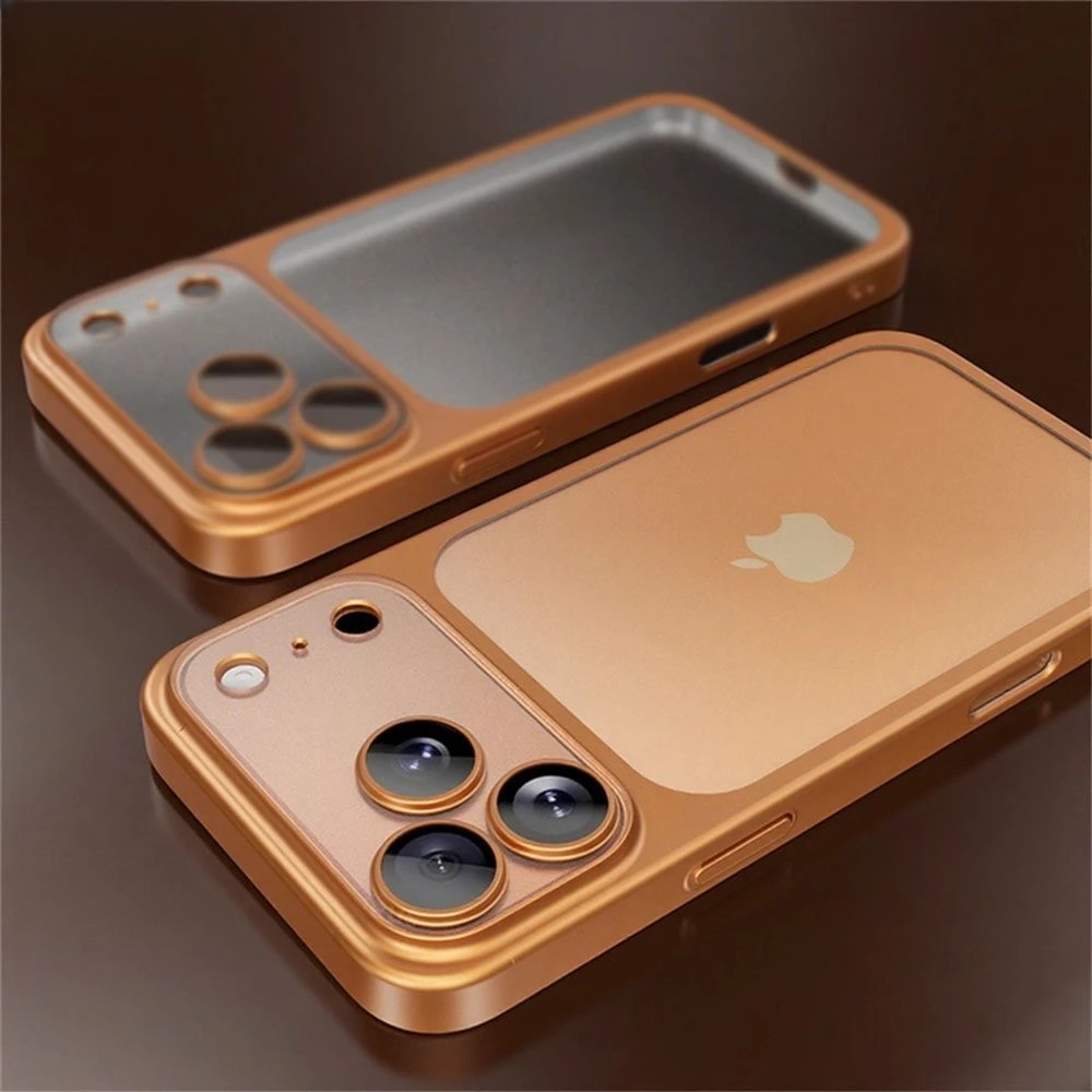 Elegant Luxury Plating Transparent Phone Case with Lens Protection and Matte BackPlate