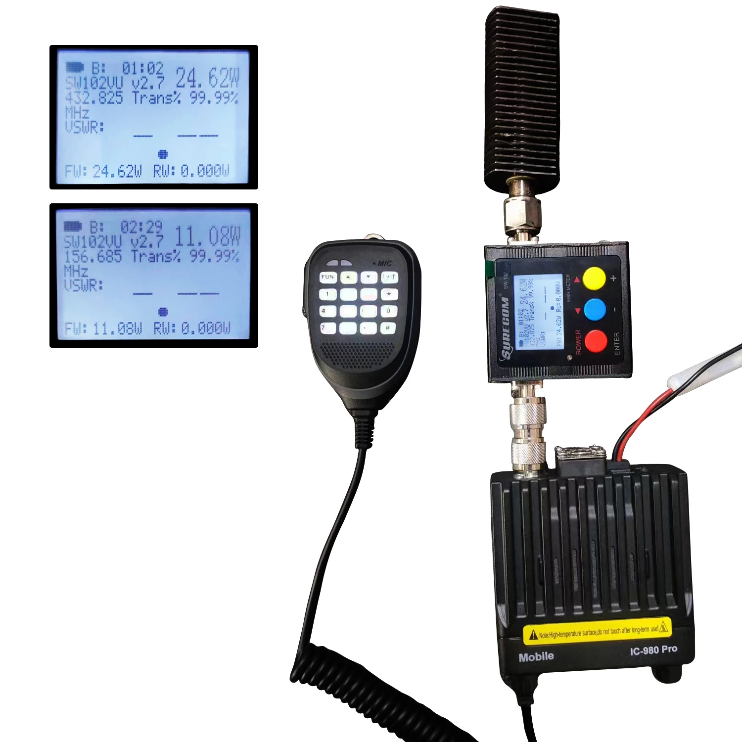 Hiroyasu Walkie Talkie IC-980Pro VHF UHF Dual Band Dual Watch 25W 200Ch Noise Reduction Mini FM Vox Scrambler Mobile Radio 5