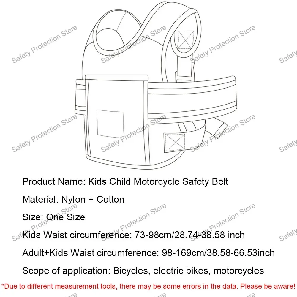 Kids Adjustable Motorcycle Safety Belt Child Reflective Front or Rear Seat Safety Belt Motorcycle Breathable Anti-Drop Harness safety harnesses