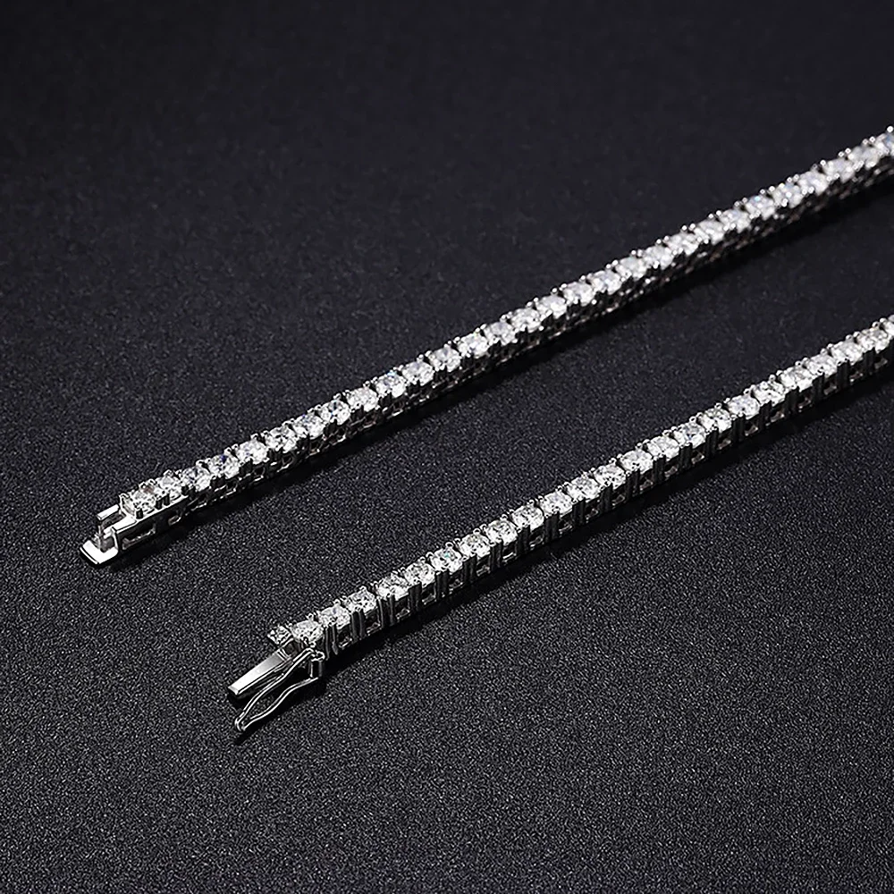 Long Tassel Full Moissanite Diamond Necklace with Gra Certificate S925 Sterling Silver Plated 18k Gold Tennis Necklace for Women