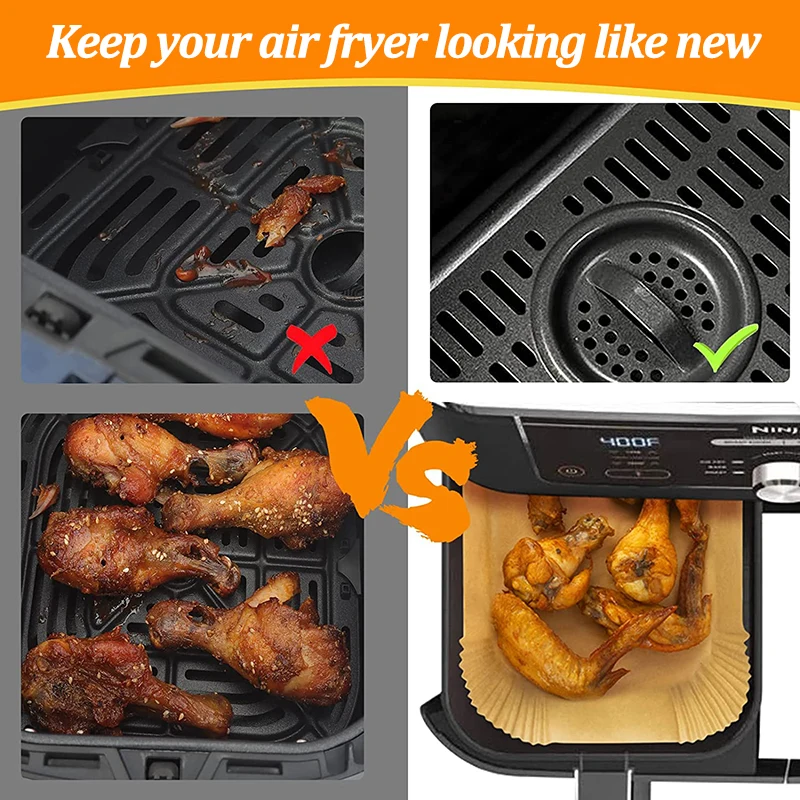 Air Fryer Paper Disposable Non-Stick Kitchen Baking Airfryer Mat Oilproof Pad