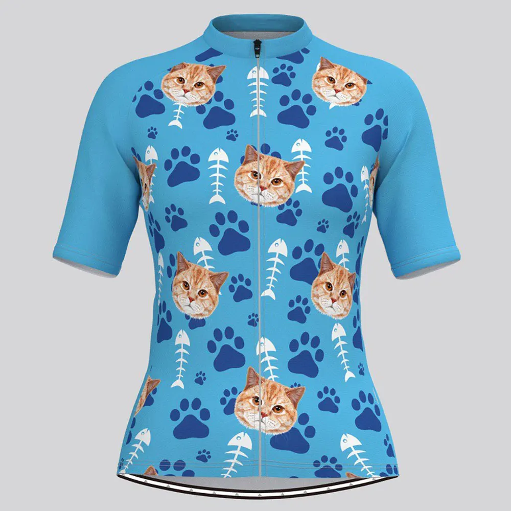 Lady Cycling Clothing Cartoon Cat Road Bike Jersey Summer Women Short Sleeve Shirt Female Bicycle Wear MTB Clothes Ropa Ciclismo