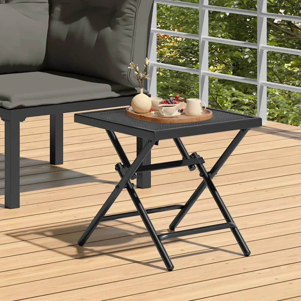 Tavolo Da Giardino Pieghevole Antracite 38X38X38 Cm Trilis In Acciaio, Tavoli Da Campeggio All'Aperto Mobili Da Giardino Giardino Semplice