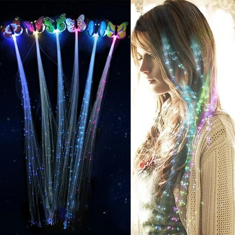 

LED Flashing Hair Braid Glowing Luminescent Hairpin Novetly Hair Ornament Girls Led Toys New Year Party Christmas Gifts Random