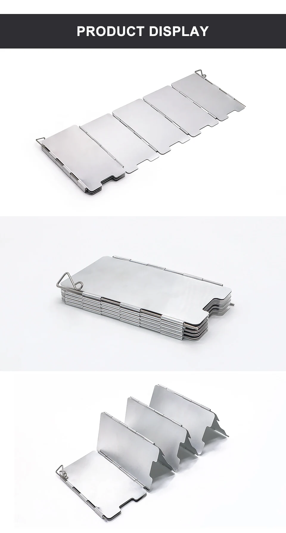 Pare-brise Pliable Pour Poêle 9 Plaques – Alu Léger, Idéal Camping, Barbecue Et Extérieur